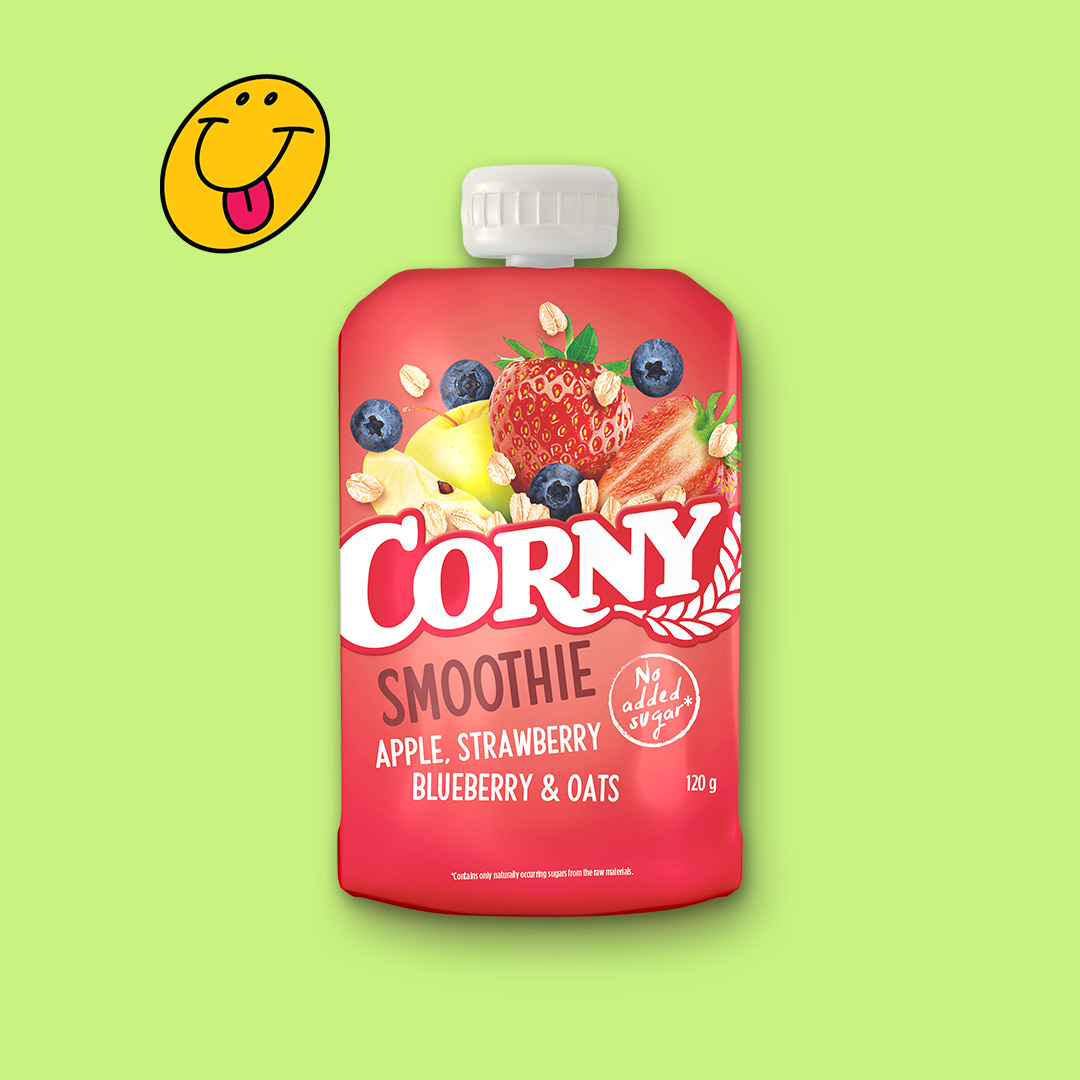 CORNY Smoothie Jahoda, borůvka, jablko & ovesné vločky